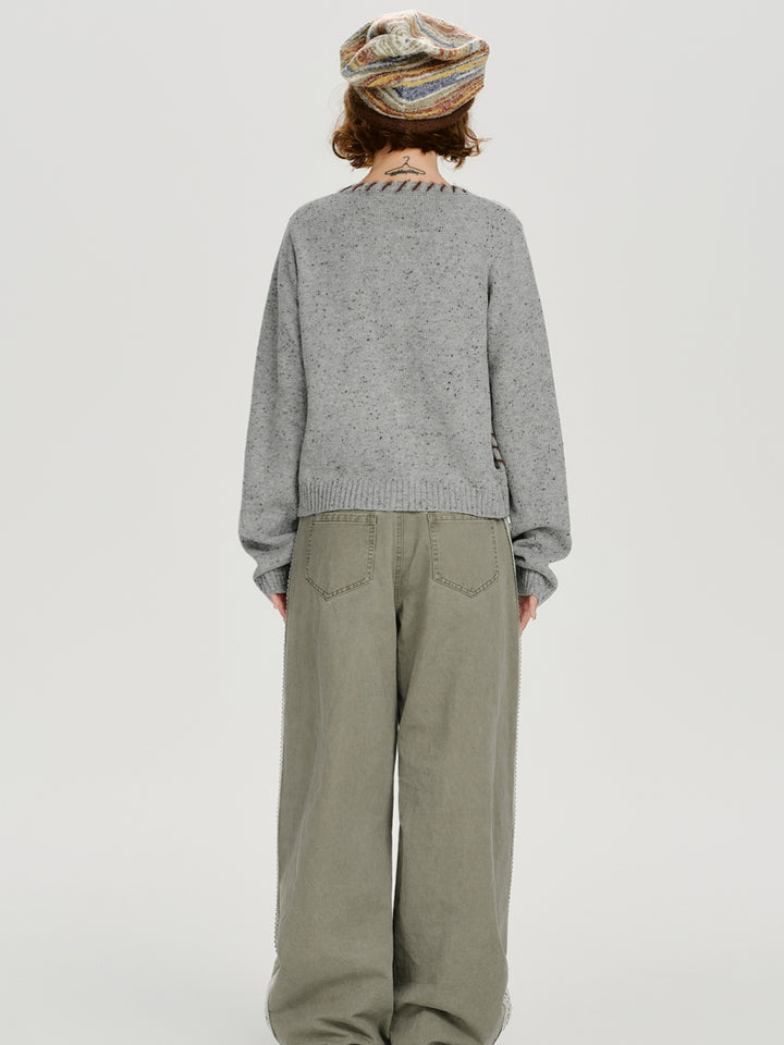 Butterfly Jacquard Knit Cardigan Top