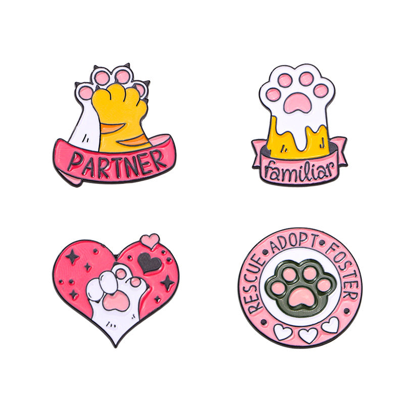 CUTE PINK CAT PAW PINS