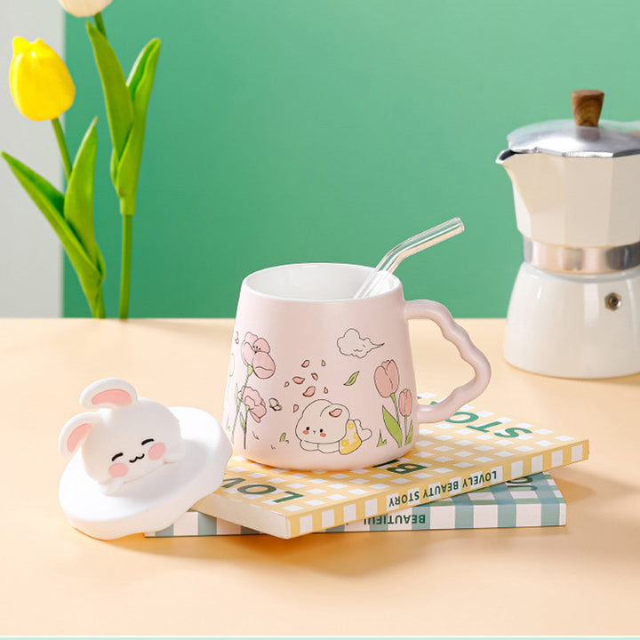 Cartoon Cute Garden Rabbit Ceramic Mug