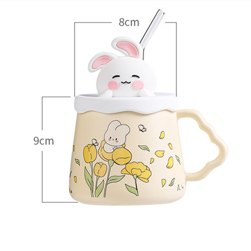 Cartoon Cute Garden Rabbit Ceramic Mug