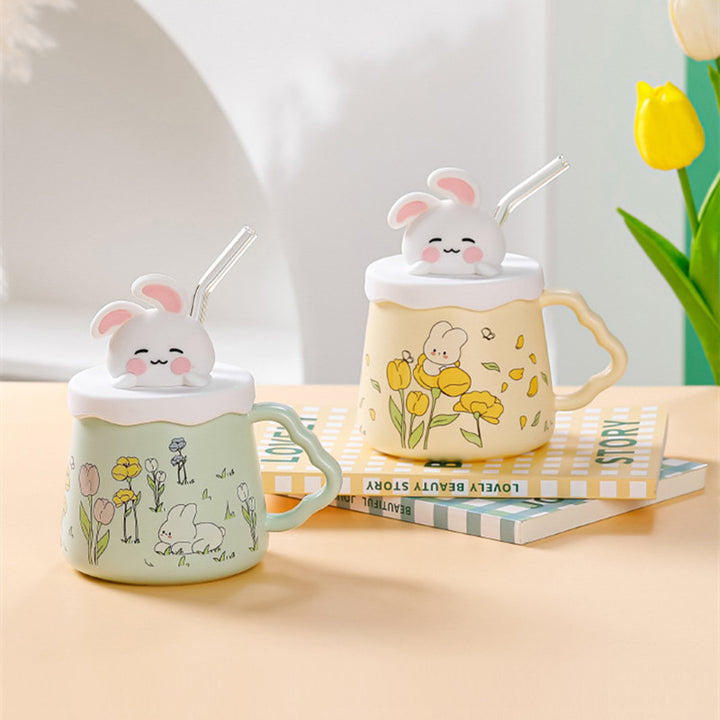 Cartoon Cute Garden Rabbit Ceramic Mug