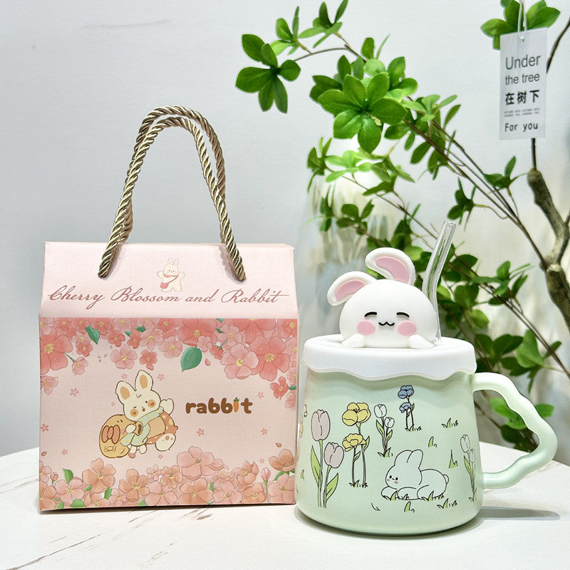 Cartoon Cute Garden Rabbit Ceramic Mug