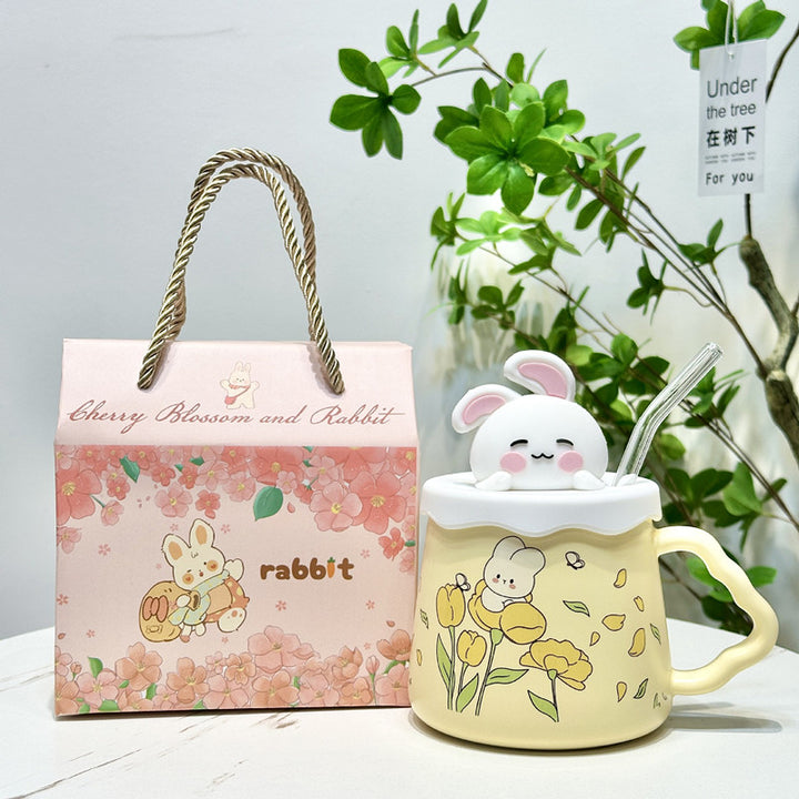 Cartoon Cute Garden Rabbit Ceramic Mug