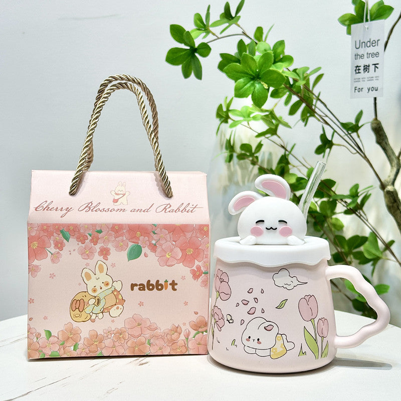 Cartoon Cute Garden Rabbit Ceramic Mug