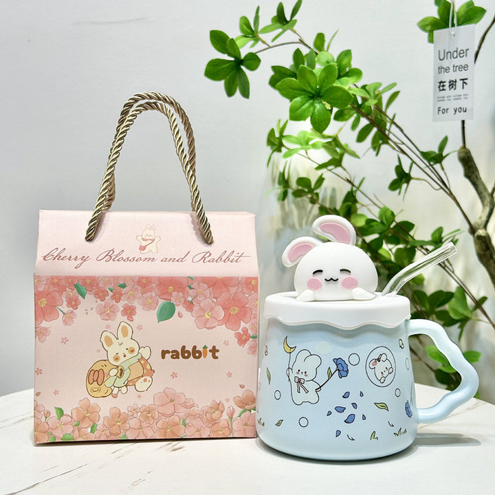 Cartoon Cute Garden Rabbit Ceramic Mug