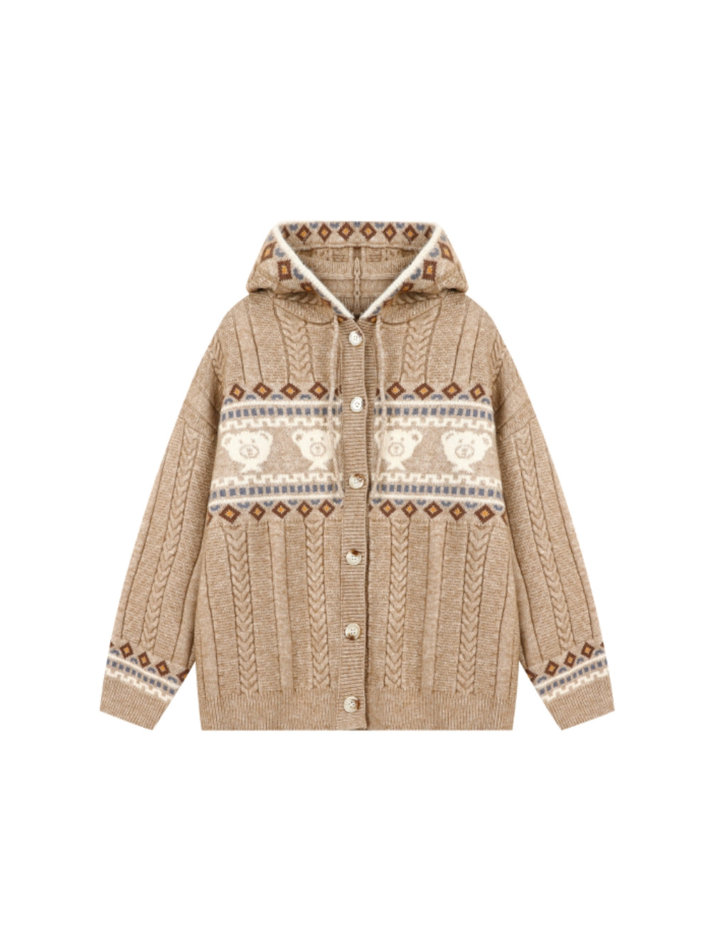 Chunky Knit Zip Up Cardigan Jacket