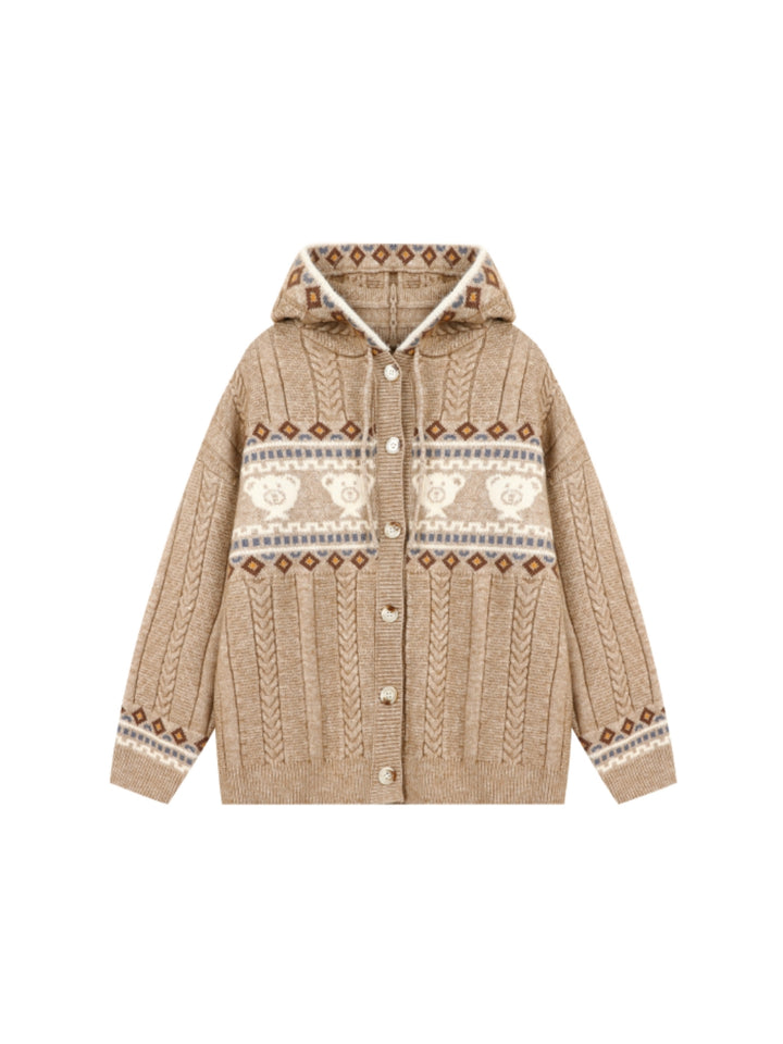 Chunky Knit Zip Up Cardigan Jacket