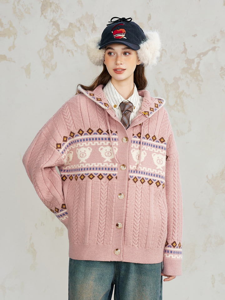 Chunky Knit Zip Up Cardigan Jacket