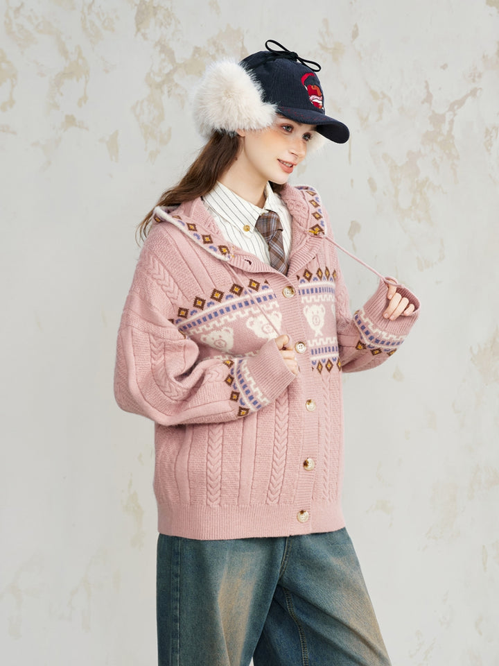 Chunky Knit Zip Up Cardigan Jacket