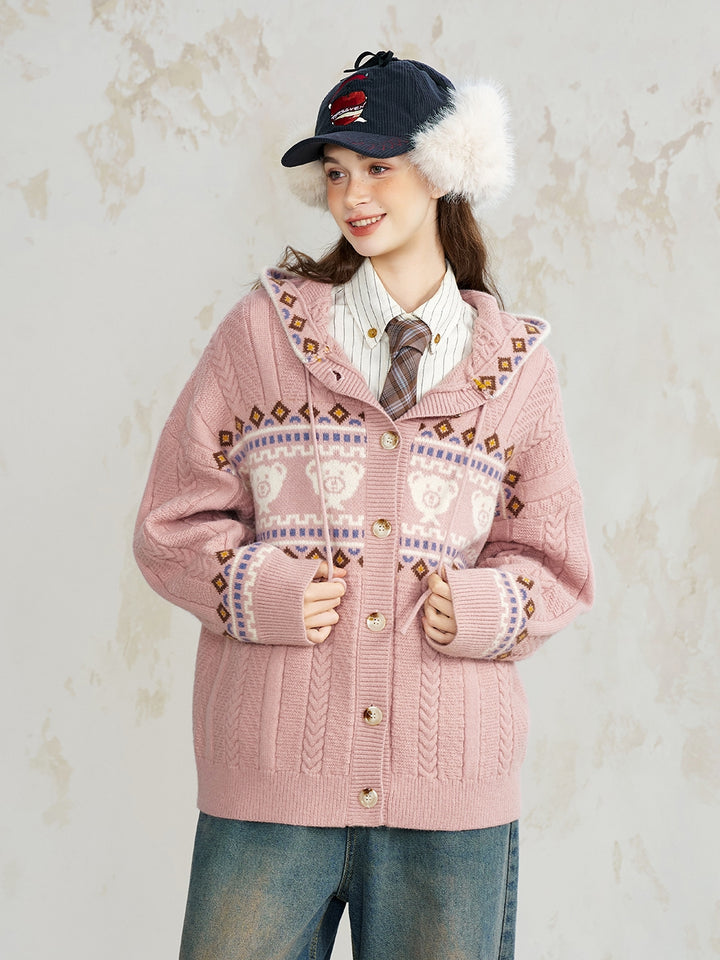 Chunky Knit Zip Up Cardigan Jacket