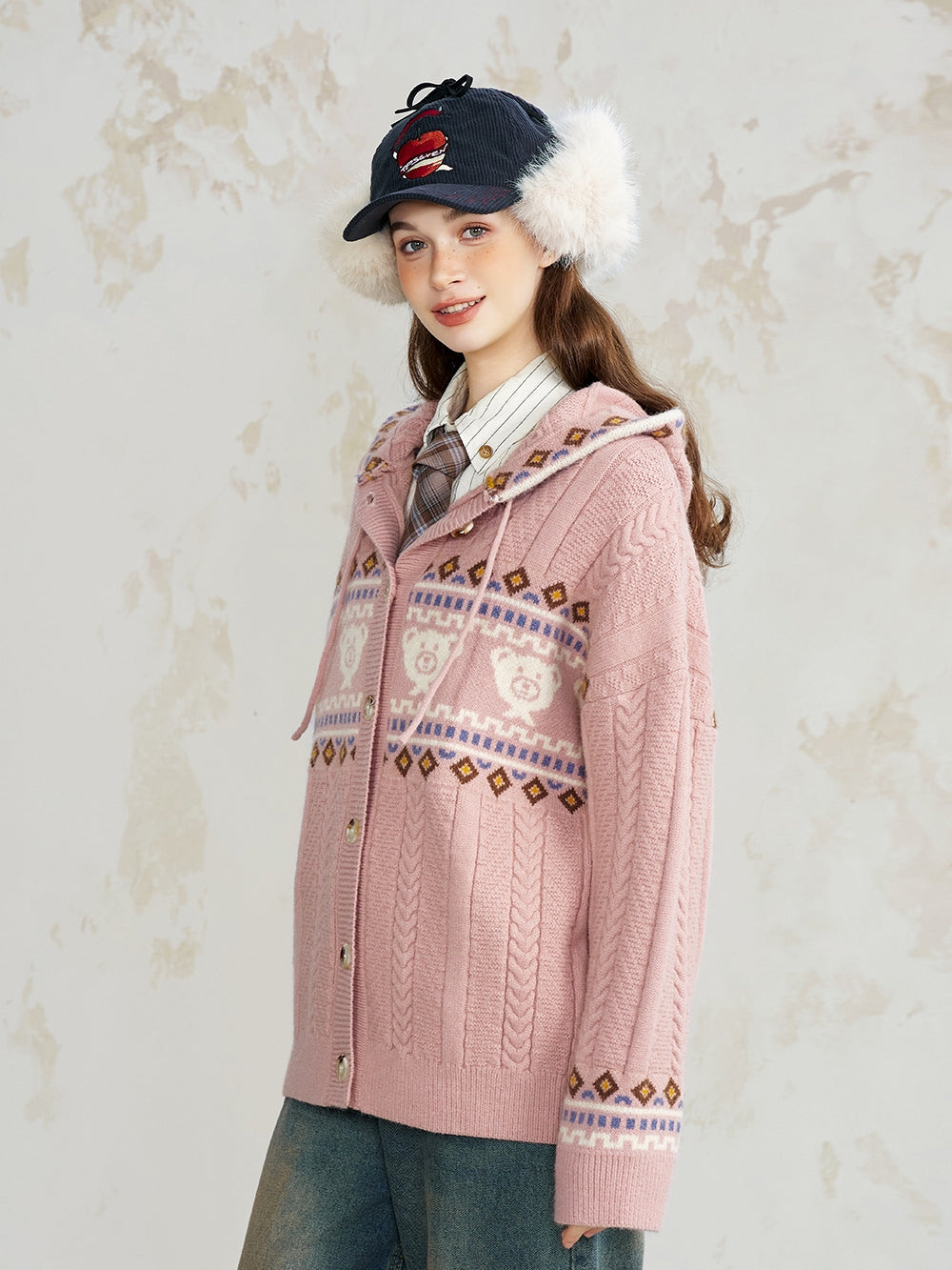 Chunky Knit Zip Up Cardigan Jacket