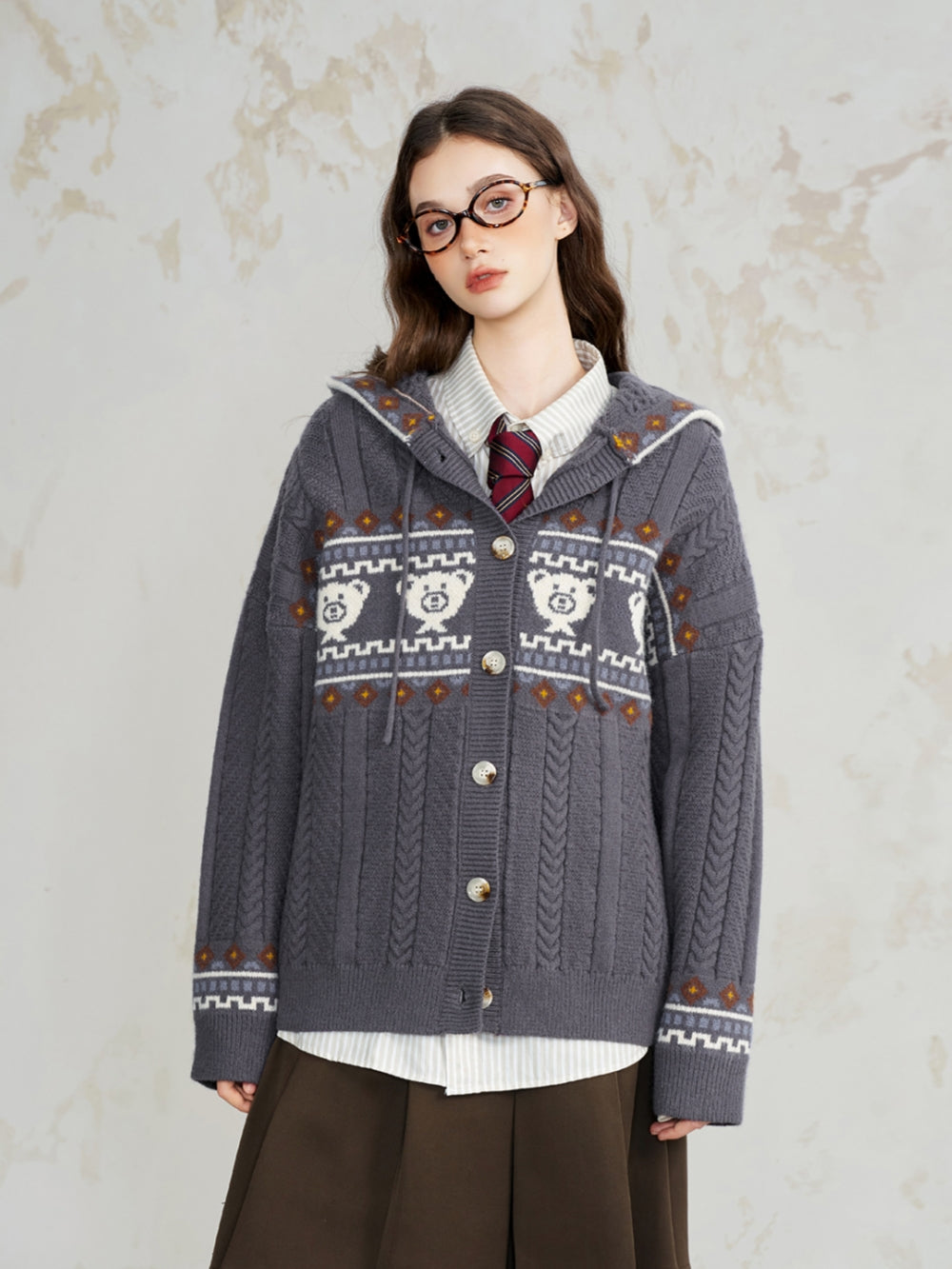 Chunky Knit Zip Up Cardigan Jacket