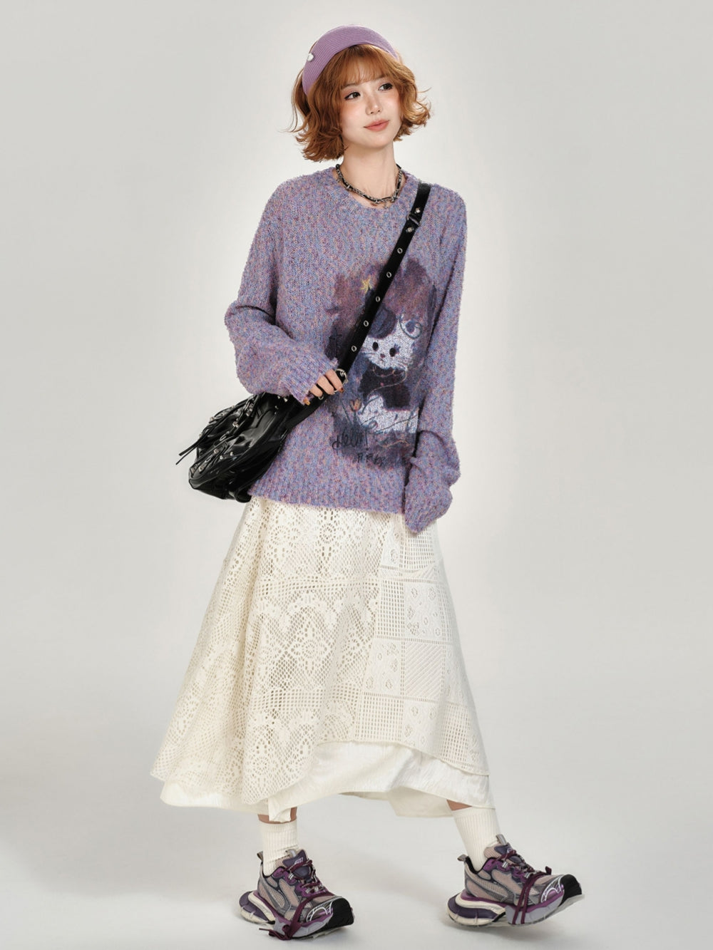 Colorful Graphic Pullover Knitwear Top