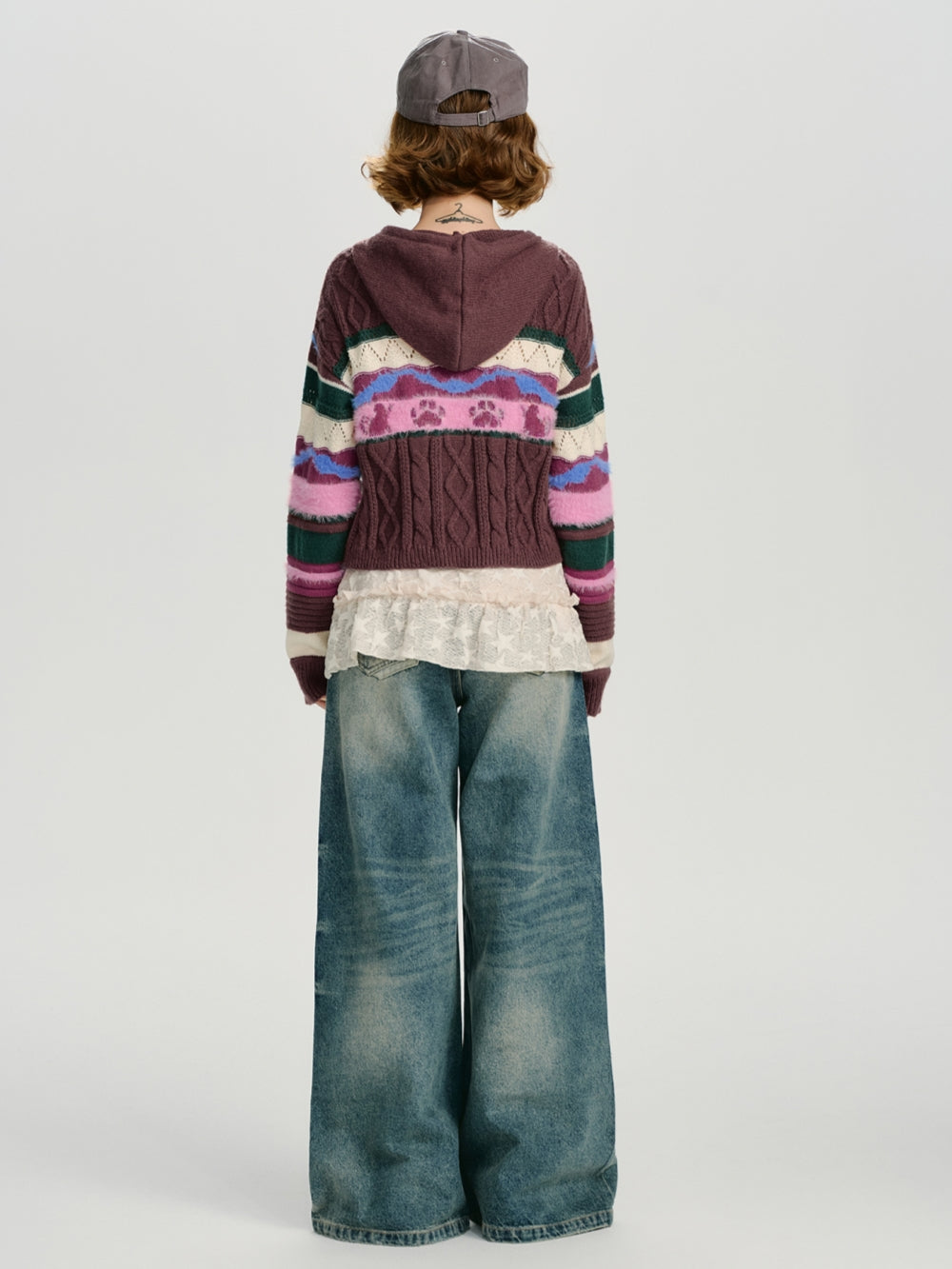 Colorful Zip-Up Hooded Sweater