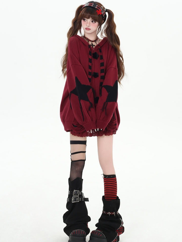 Coquette Bunny Ear Knit Cardigan Top