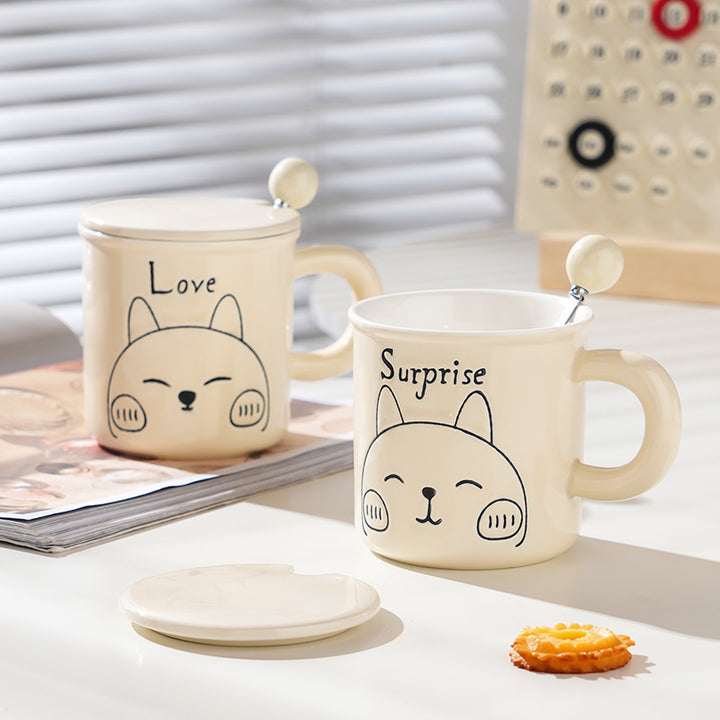 Cream Colored Cute Rabbit Mug