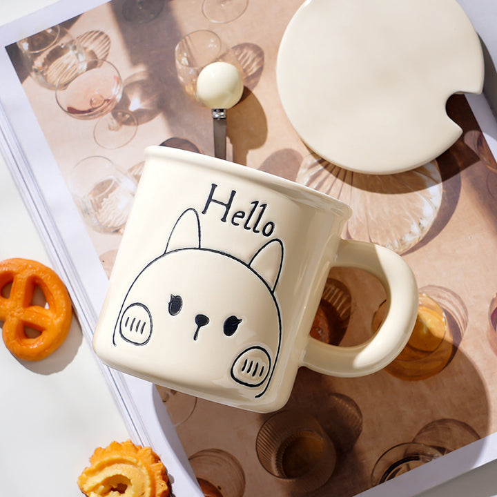 Cream Colored Cute Rabbit Mug