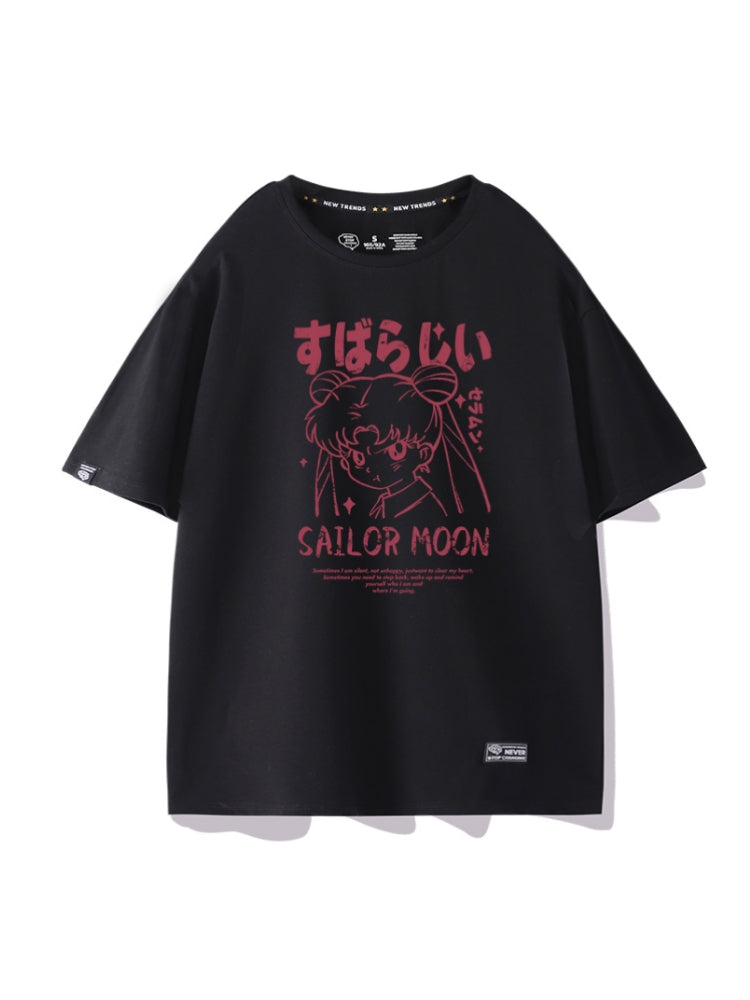 Cute Anime-Inspired Cartoon Graphic T-shirt