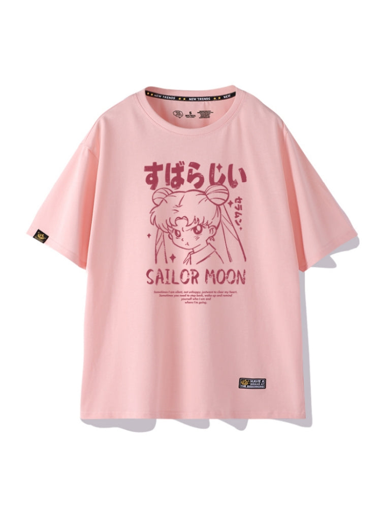 Cute Anime-Inspired Cartoon Graphic T-shirt