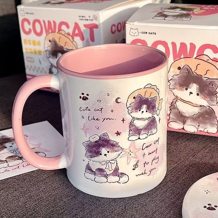 Cute Cartoon Cat Ceramic Mug