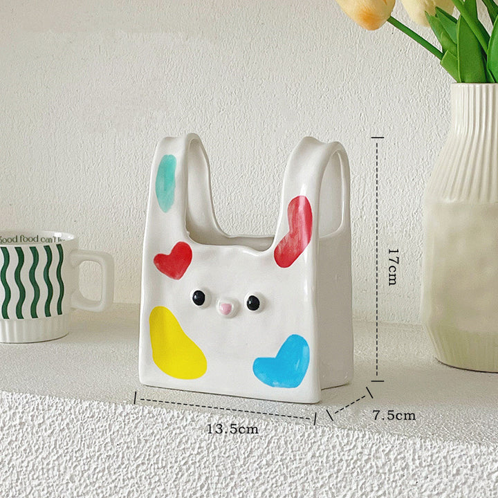 Cute Handbag Ceramic Vase