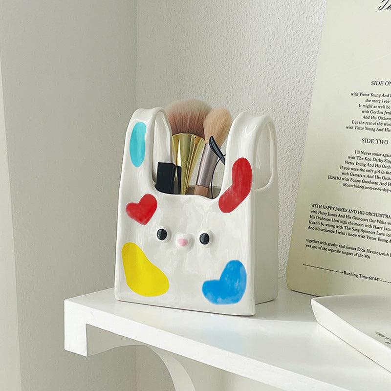 Cute Handbag Ceramic Vase