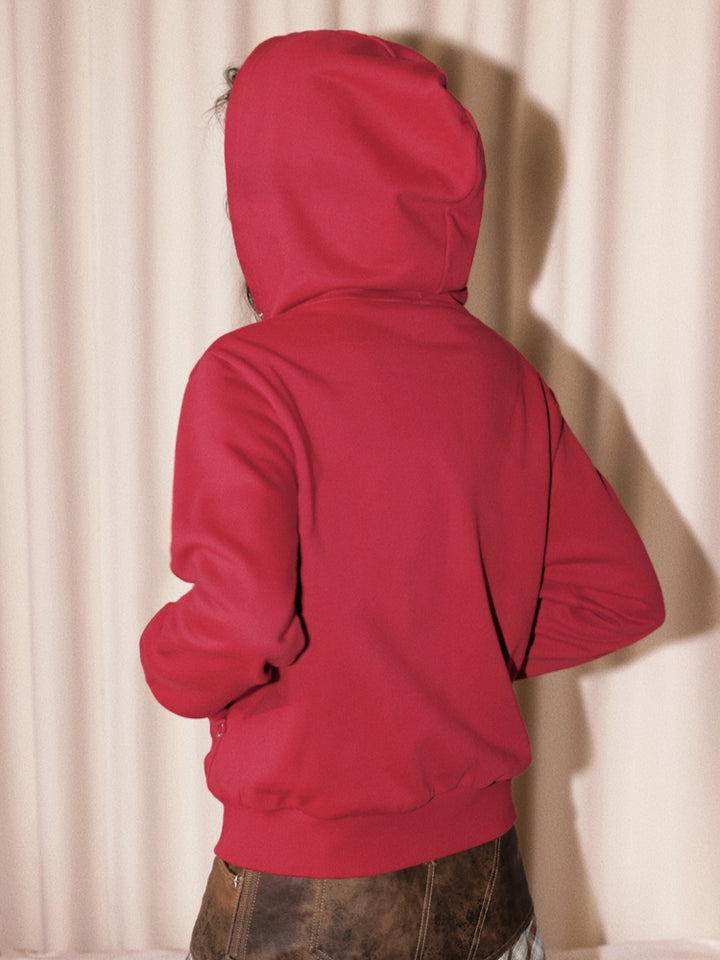 Cute Kitten Patch Hooded Top