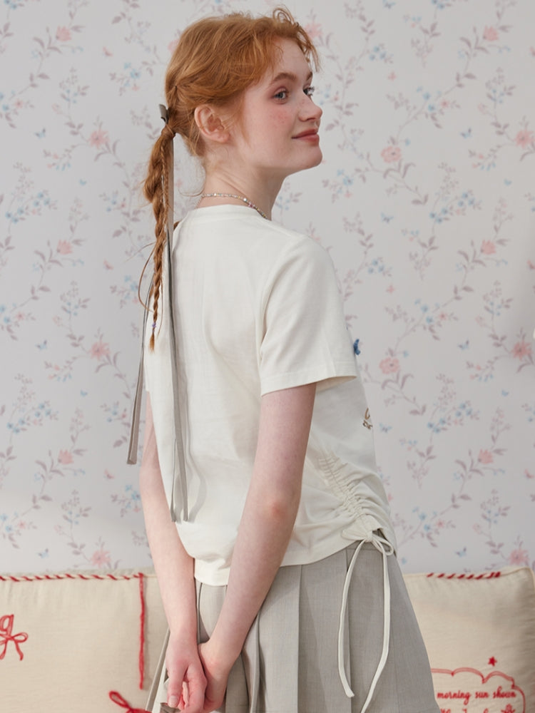 Cute Letter Graphic Short Sleeve T-shirt