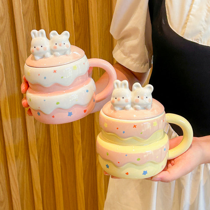 Cute Little rabbit Cake Ceramic Mug