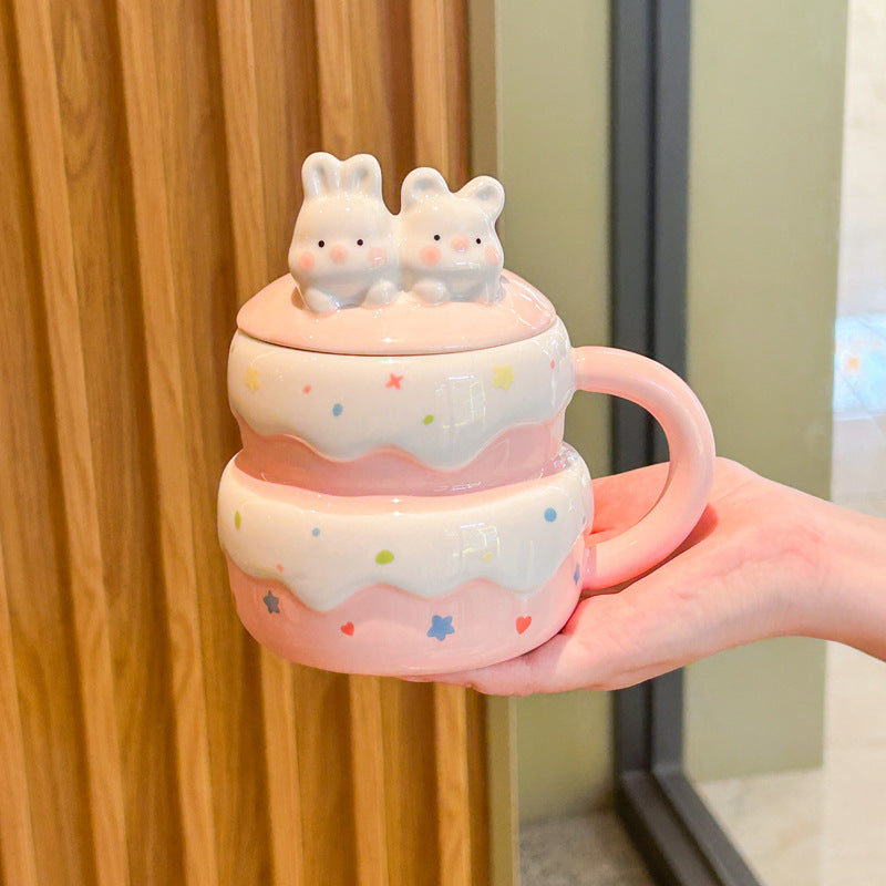 Cute Little rabbit Cake Ceramic Mug