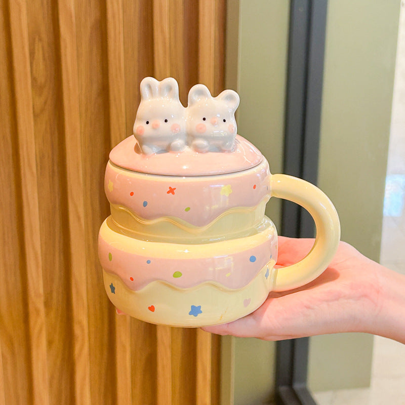 Cute Little rabbit Cake Ceramic Mug