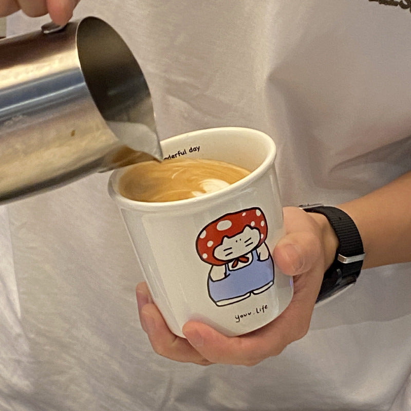 Cute Mushroom cat Ceramic Mug