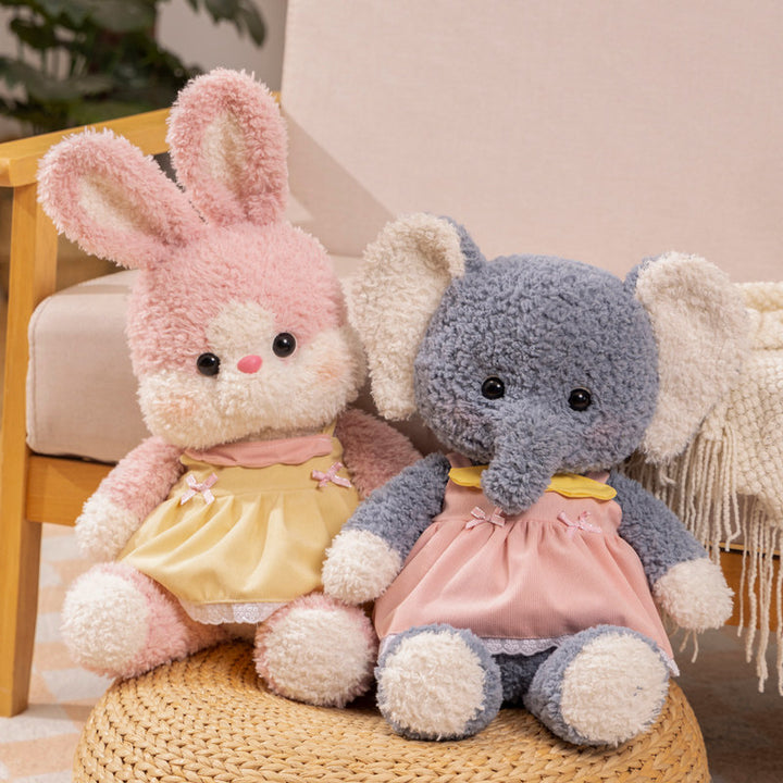 Cute pink rabbit plush toy