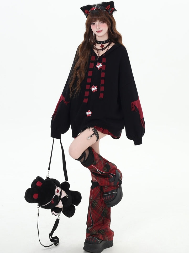 Dark Academia Bunny Knit Cardigan