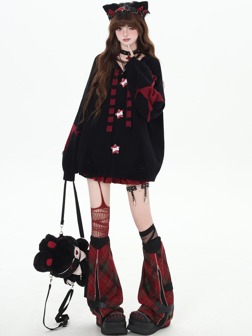 Dark Academia Bunny Knit Cardigan