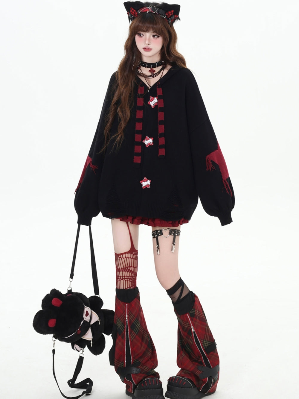 Dark Academia Bunny Knit Cardigan