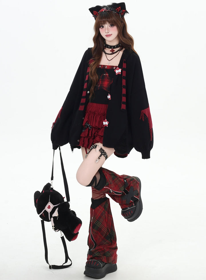 Dark Academia Bunny Knit Cardigan