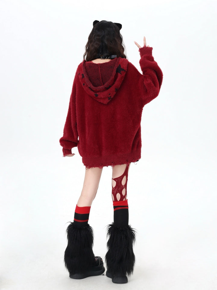 Detachable Hood Sweater - Cozy Retro Unisex Knit