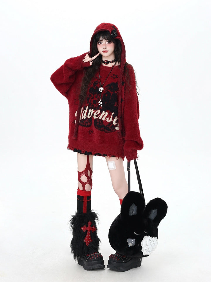 Detachable Hood Sweater - Cozy Retro Unisex Knit