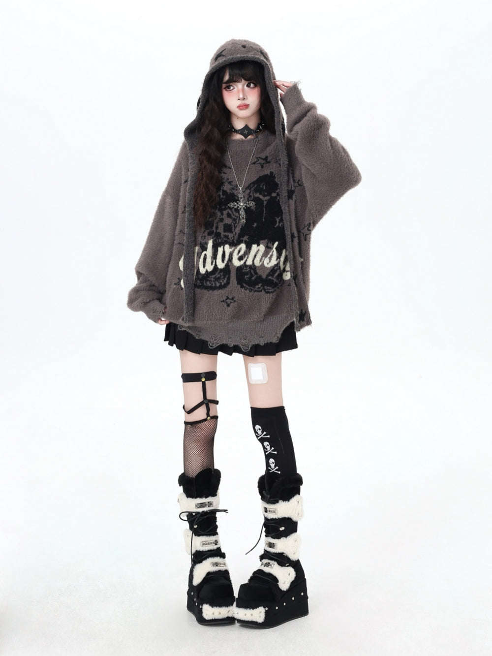 Detachable Hood Sweater - Cozy Retro Unisex Knit