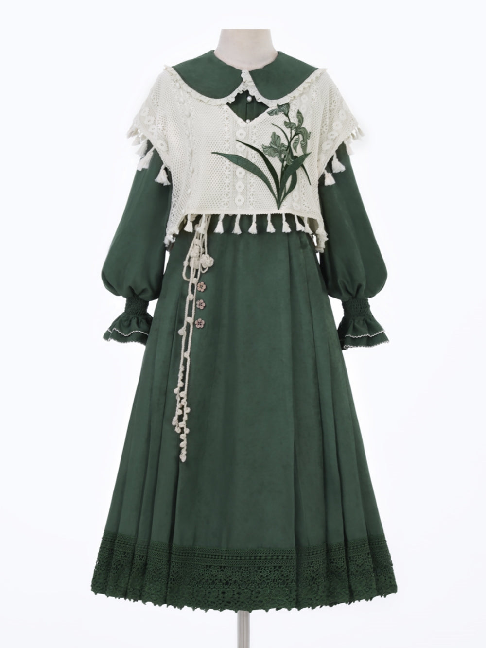 Floral Embroidered Han-inspired Vest & Maxi Dress Outfit