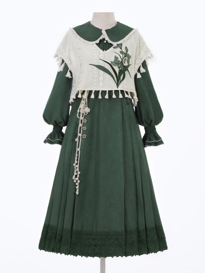 Floral Embroidered Han-inspired Vest & Maxi Dress Outfit