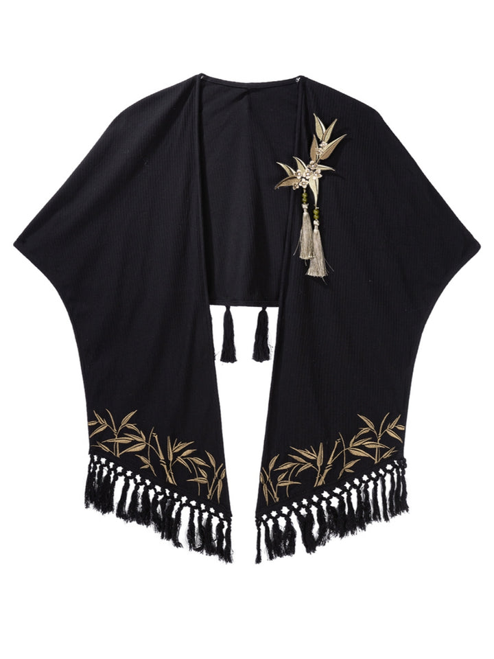 [ Gilded Bamboo Shadows ] Han-inspired Cape & Dress Ensemble