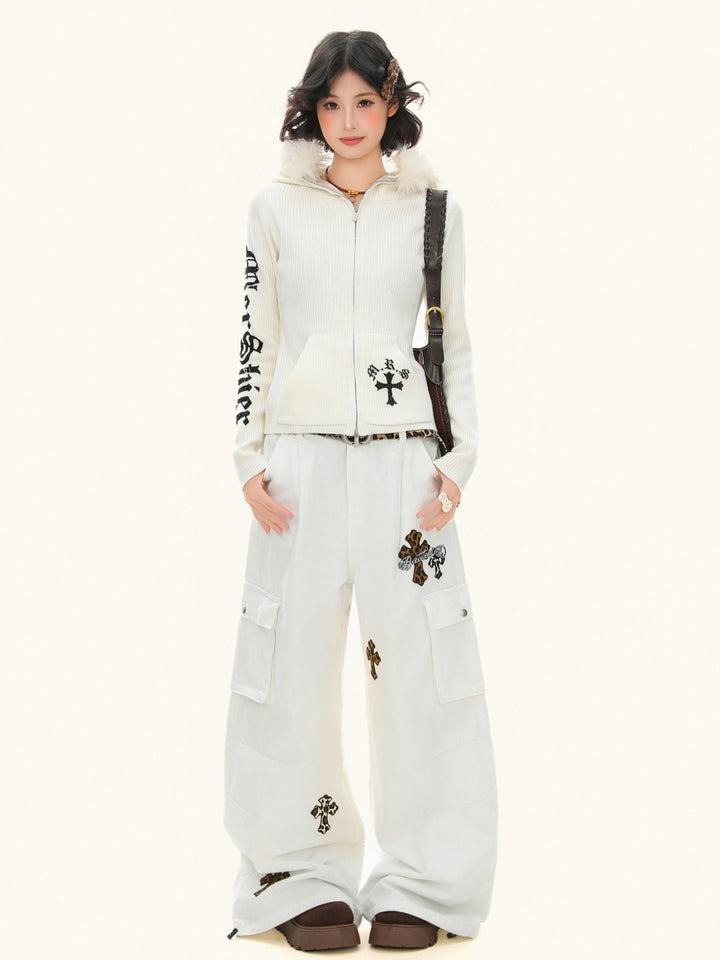 Gothic Zip Up Hoodie Knit Jacket