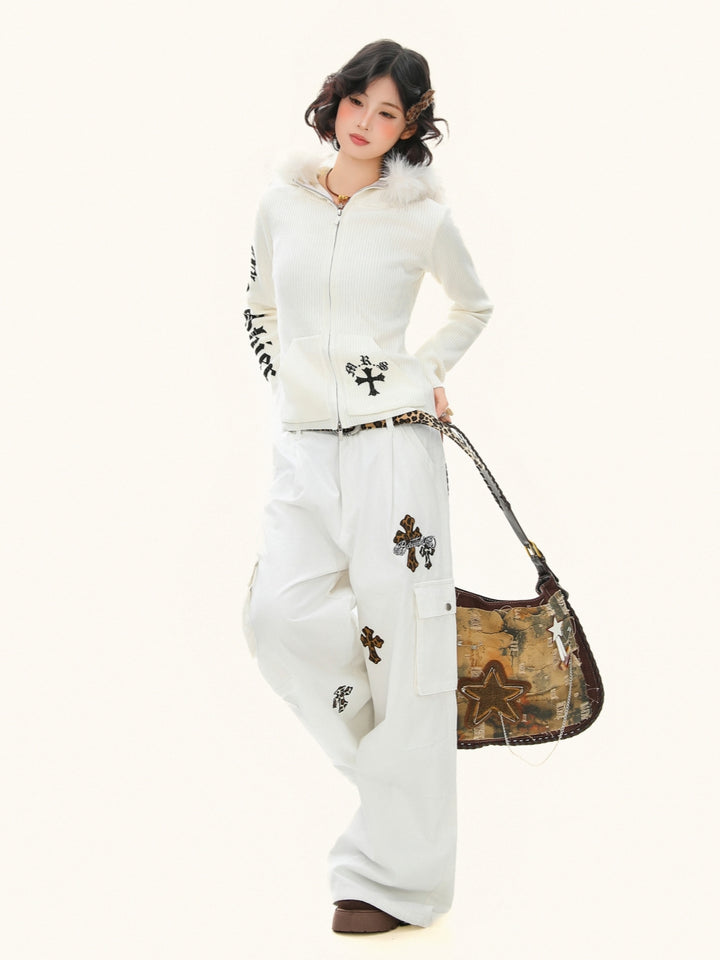 Gothic Zip Up Hoodie Knit Jacket