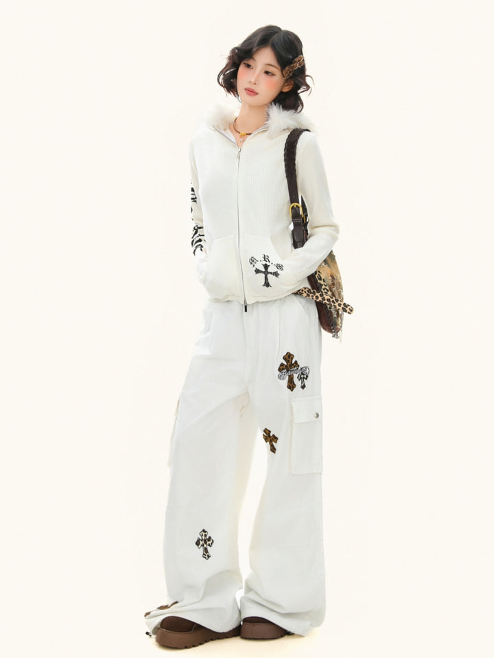 Gothic Zip Up Hoodie Knit Jacket