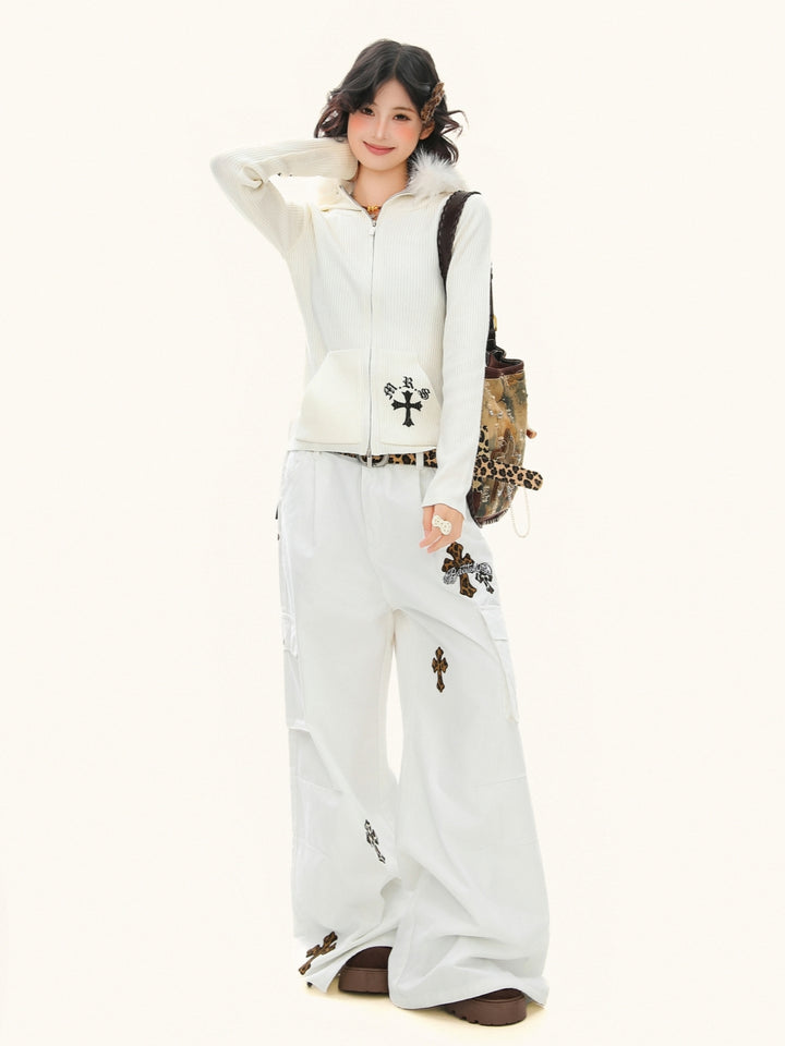 Gothic Zip Up Hoodie Knit Jacket