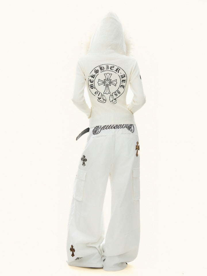 Gothic Zip Up Hoodie Knit Jacket