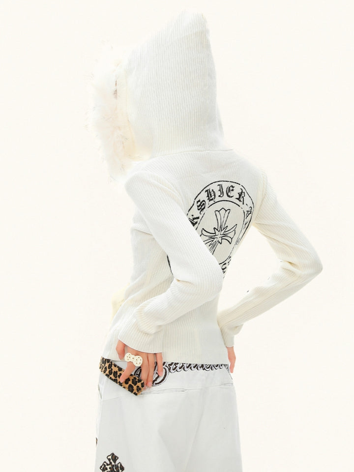 Gothic Zip Up Hoodie Knit Jacket