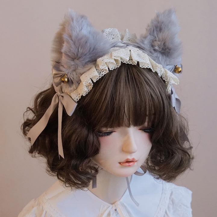 Gray Fox Ear Cat Ear Headband